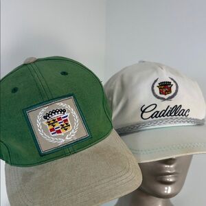 Cadillac Green and White Logo Caps